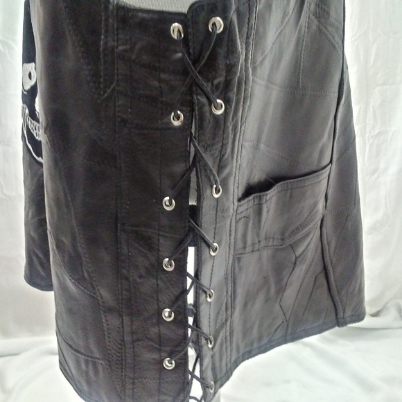 Diamond Plate Buffalo Leather Vest 2XL - Picture 5 of 8